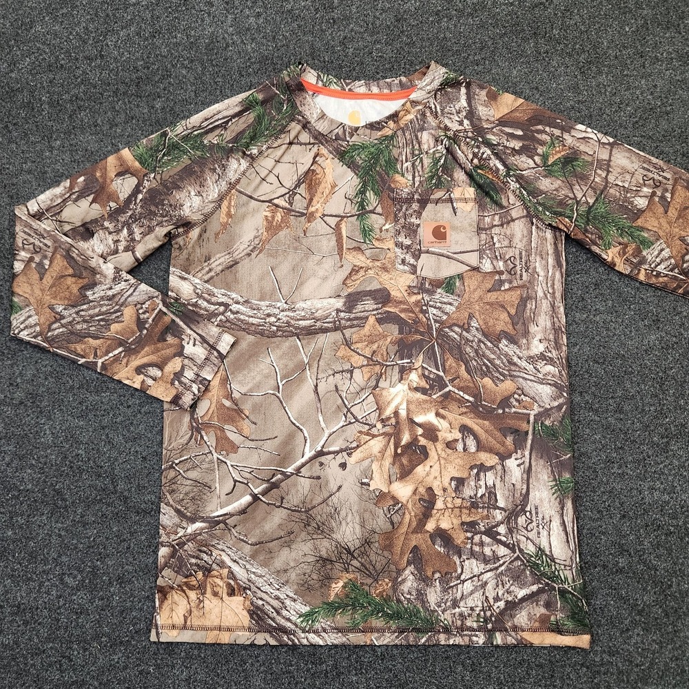 Carhartt Youth Boys Large 14-16 Force Camoflauge Hunting Shirt Long Sleeve Camo